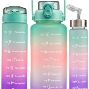 DFit Leakproof Unbreakable Travel & Gym Big Water Bottle set of 500ml,1000ml, 2000 ml Plastic Bottle